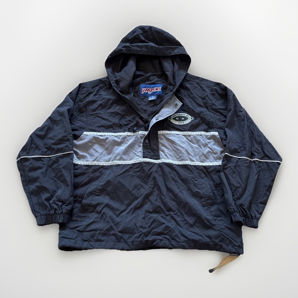 Vintage University of Guam Tritons Jacket Mens M Jansport Pullover Windbreaker
